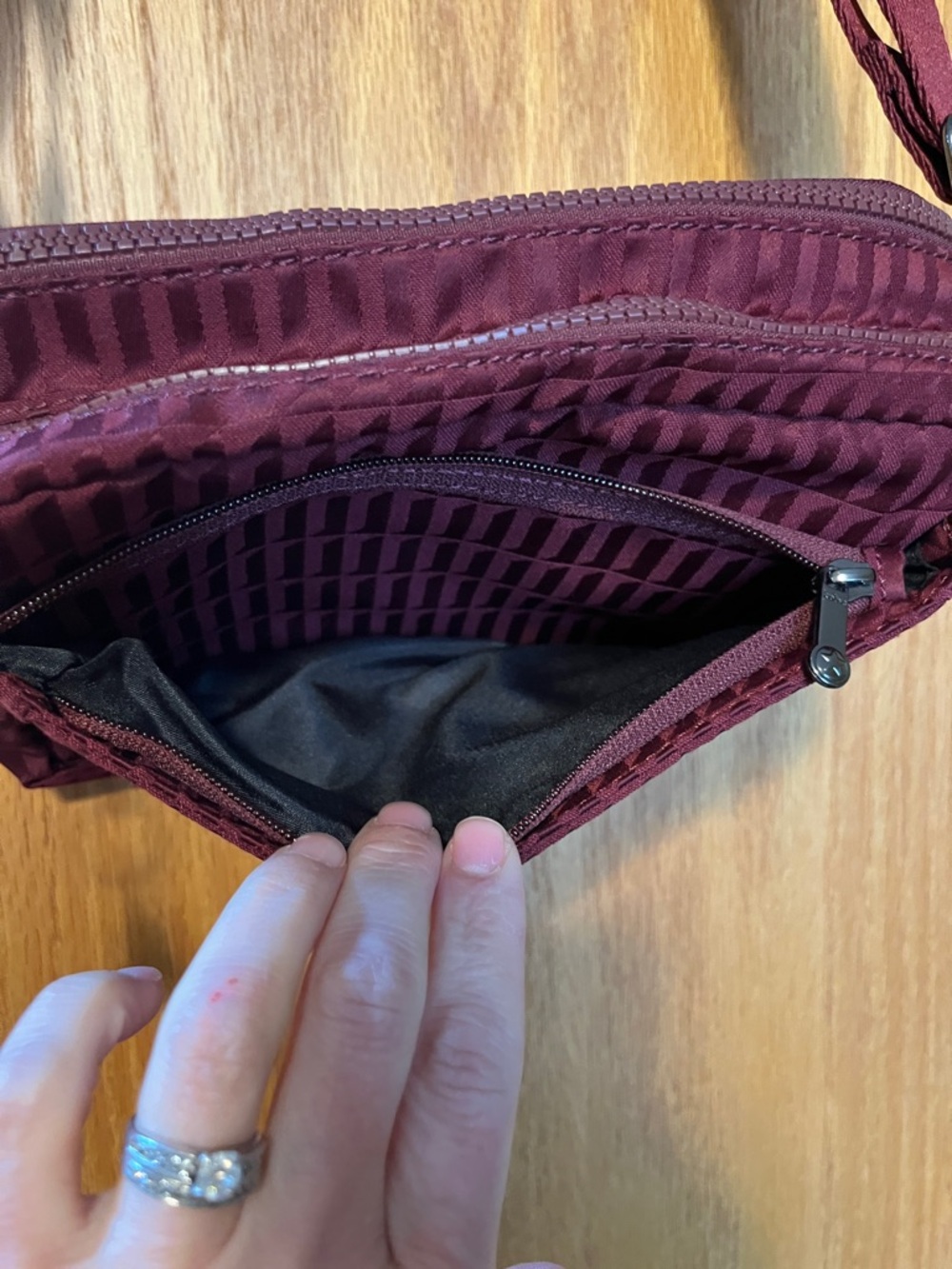 Kipling Deep Wine Quilted Crossbody Bag - Picture 5 of 10